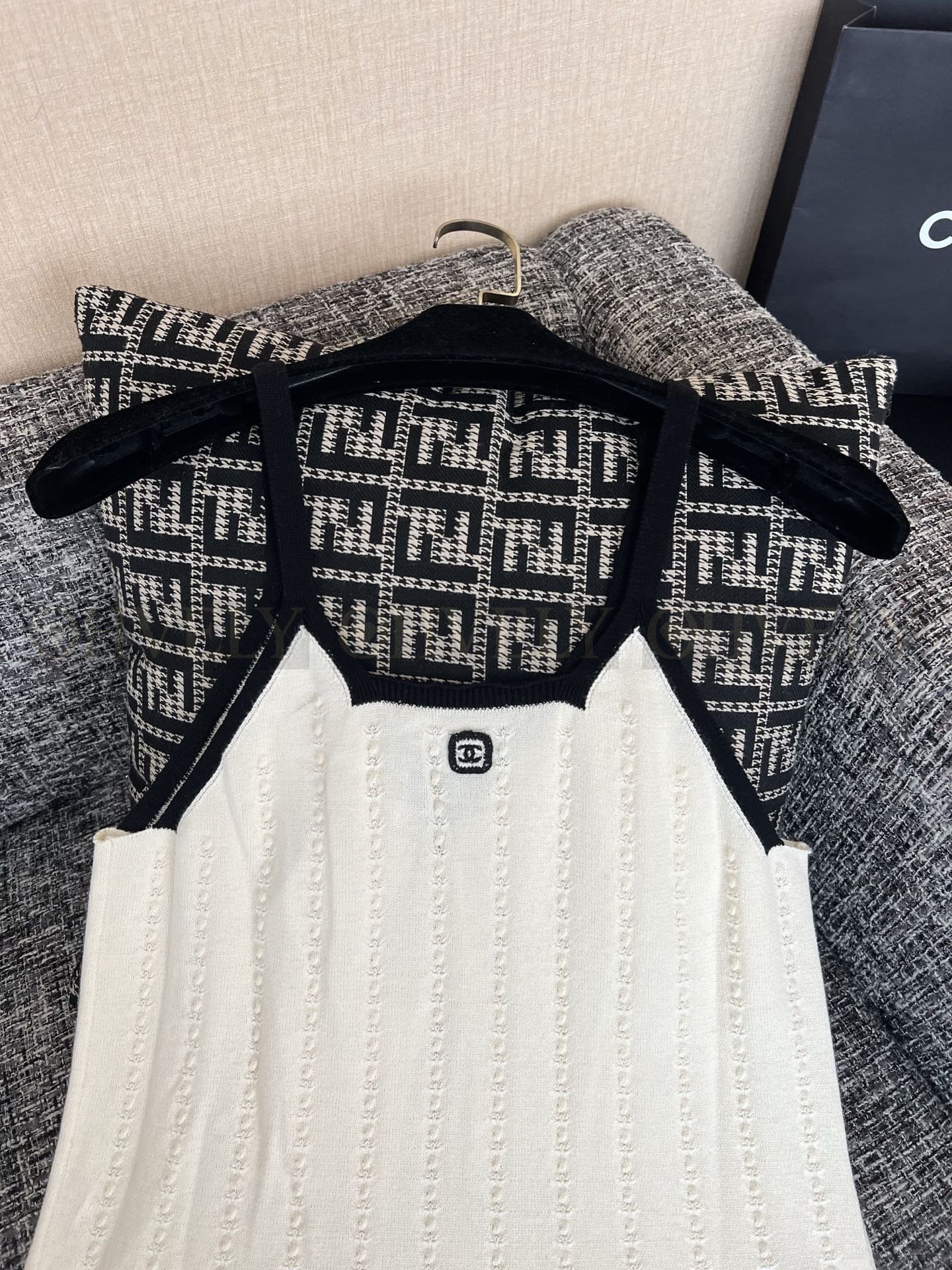 【 ZP버전 】CN 신상 배색 뷔스티에 나시 원피스 상품 썸네일