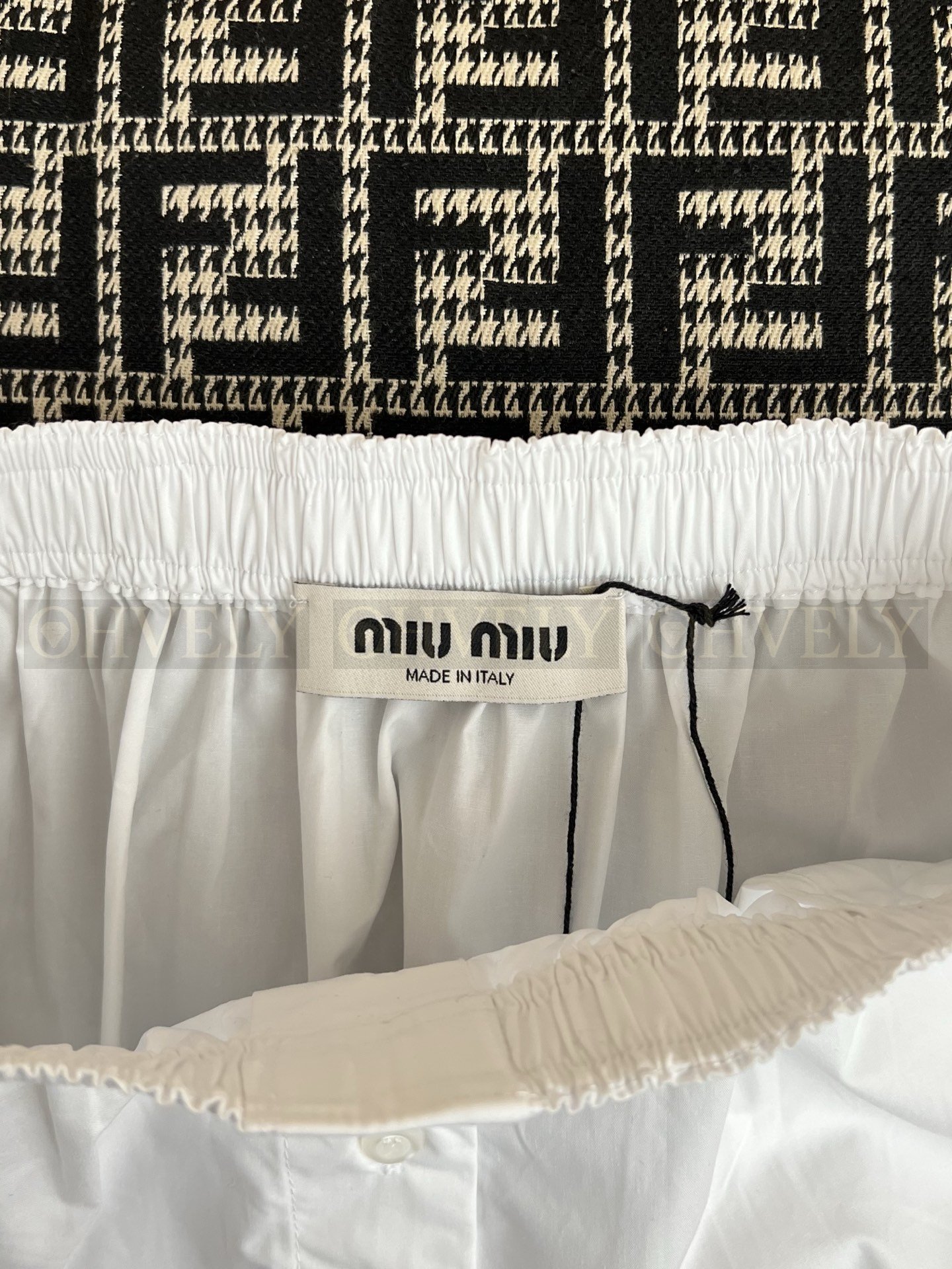 【 ZP버전 】MIU 화이트 밴딩 스커트 상품 썸네일