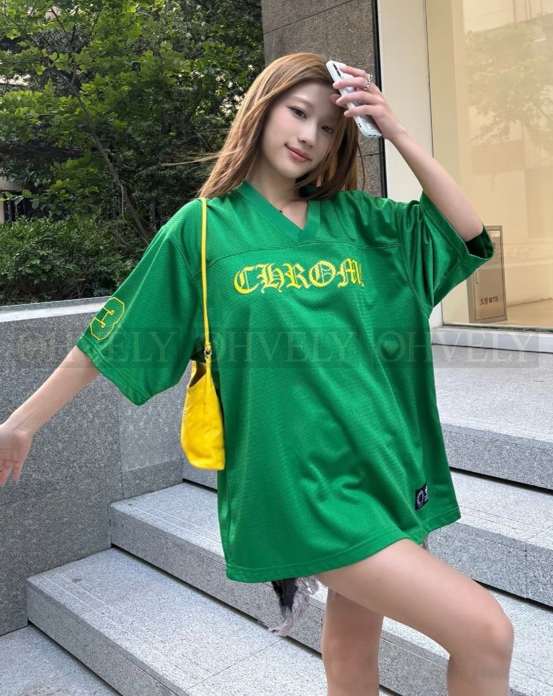 【 ZP버전 】크롬하츠 그린 메쉬 스포츠 반팔