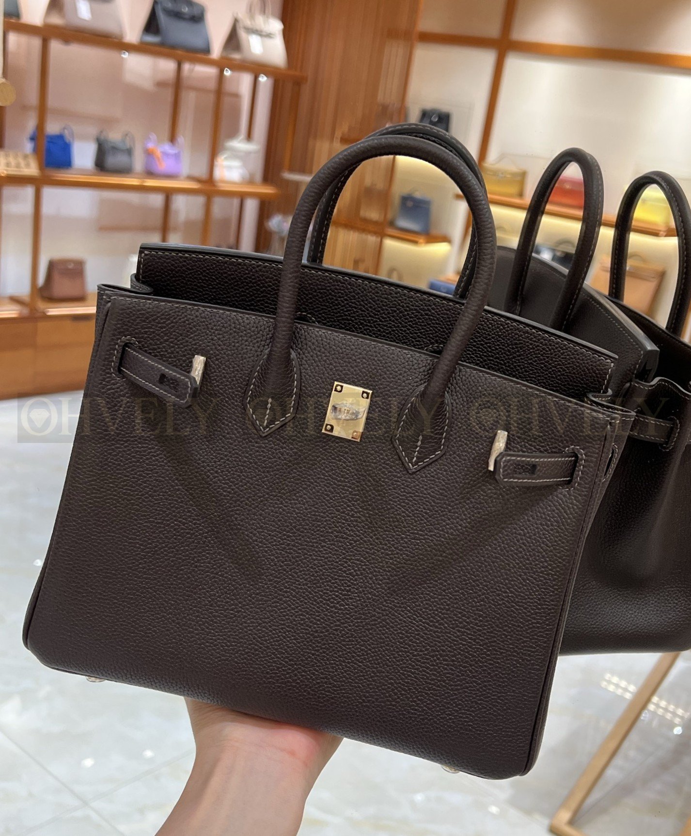 【 ZP버전 】HM Birkin 버킨 콜릿 샴페인 골드버클 25