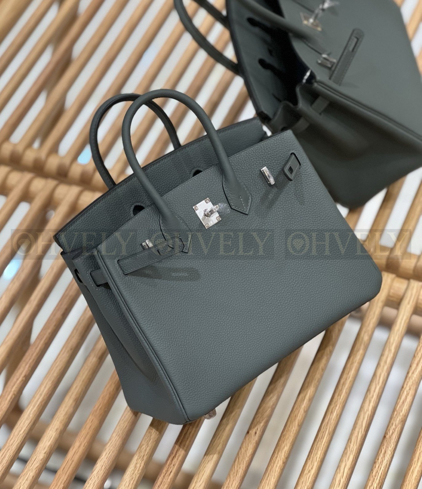 【 ZP버전 】HM Birkin 버킨백 토고 아몬드그린 실버버클 25