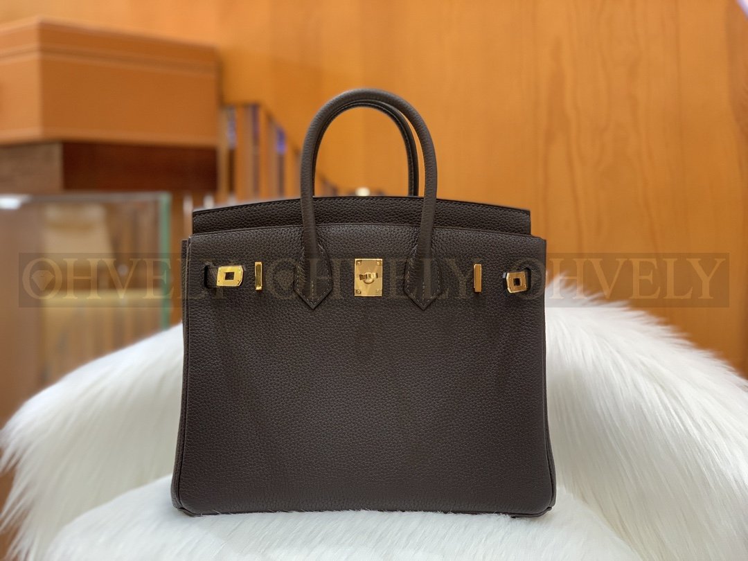 【 ZP버전 】HM Birkin 버킨백 토고 초콜릿 골드버클 25