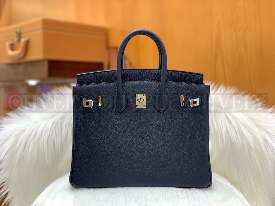 【 ZP버전 】HM Birkin 버킨백 토고 사파이어 블루 실버버클 25