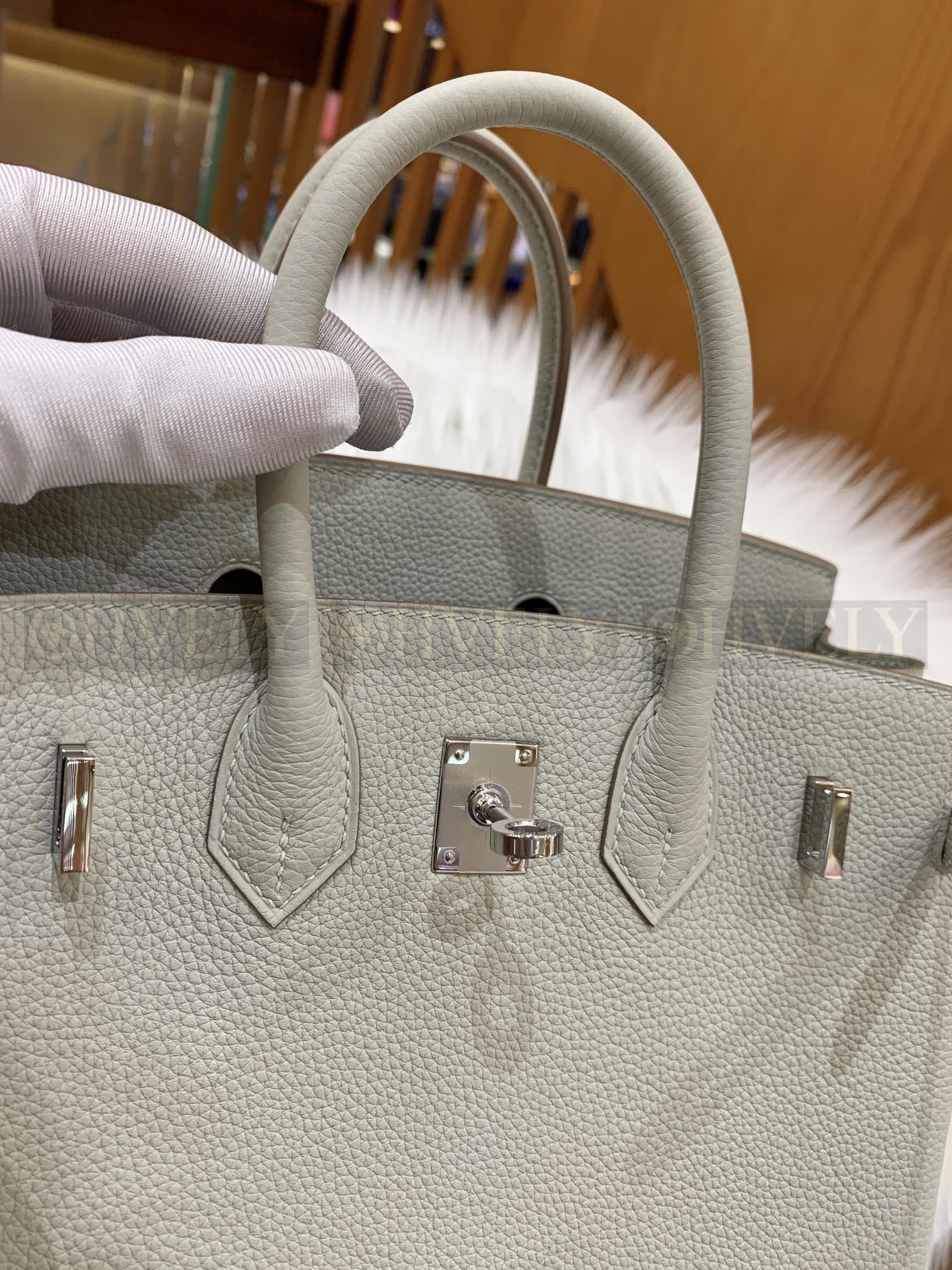 【 ZP버전 】HM Birkin 버킨백 토고 글래시어 화이트 실버버클 25 상품 썸네일