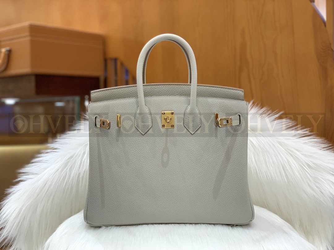【 ZP버전 】HM Birkin 버킨백 토고 글래시어 화이트 골드버클 25