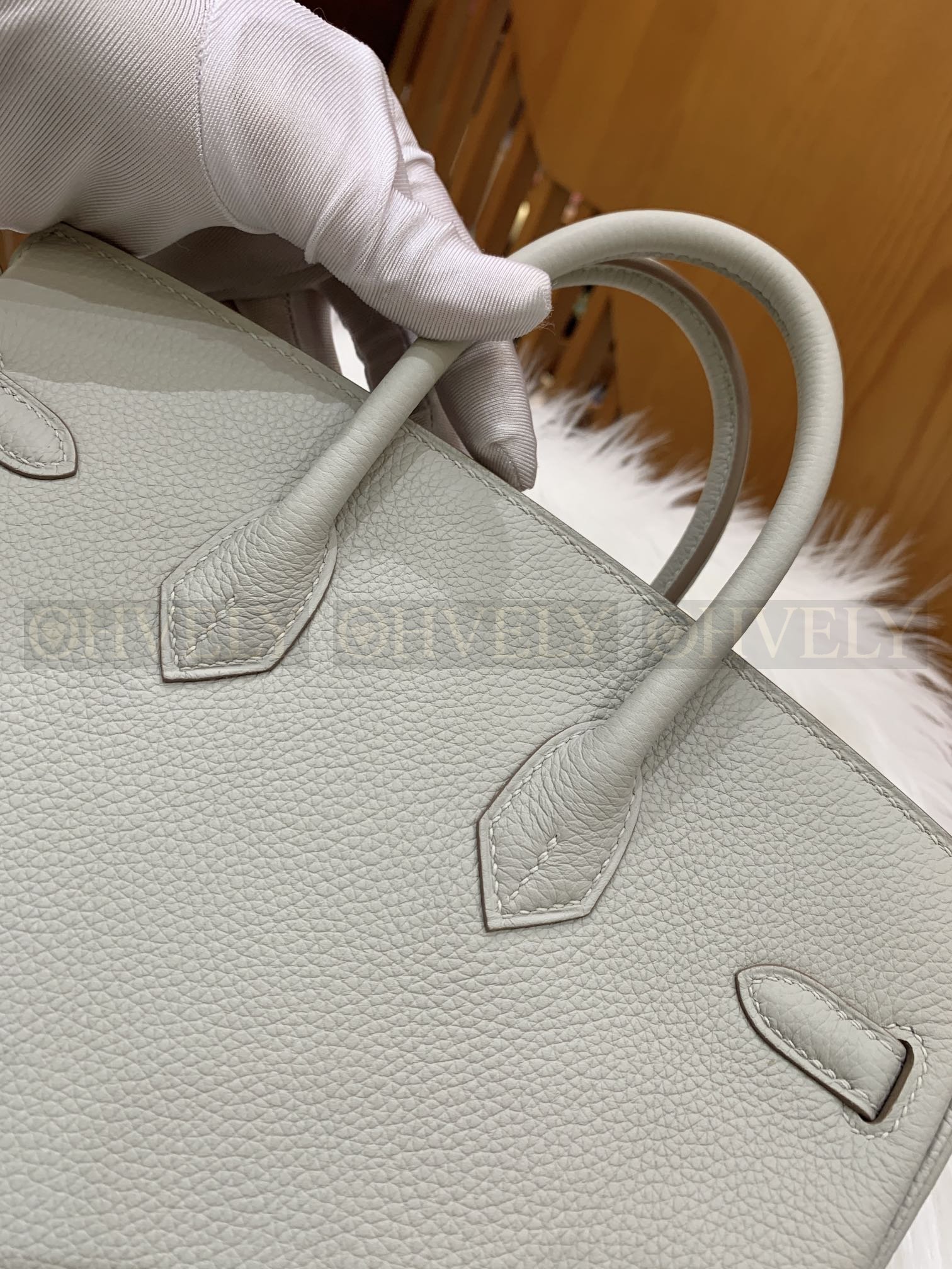 【 ZP버전 】HM Birkin 버킨백 토고 글래시어 화이트 골드버클 25 상품 썸네일