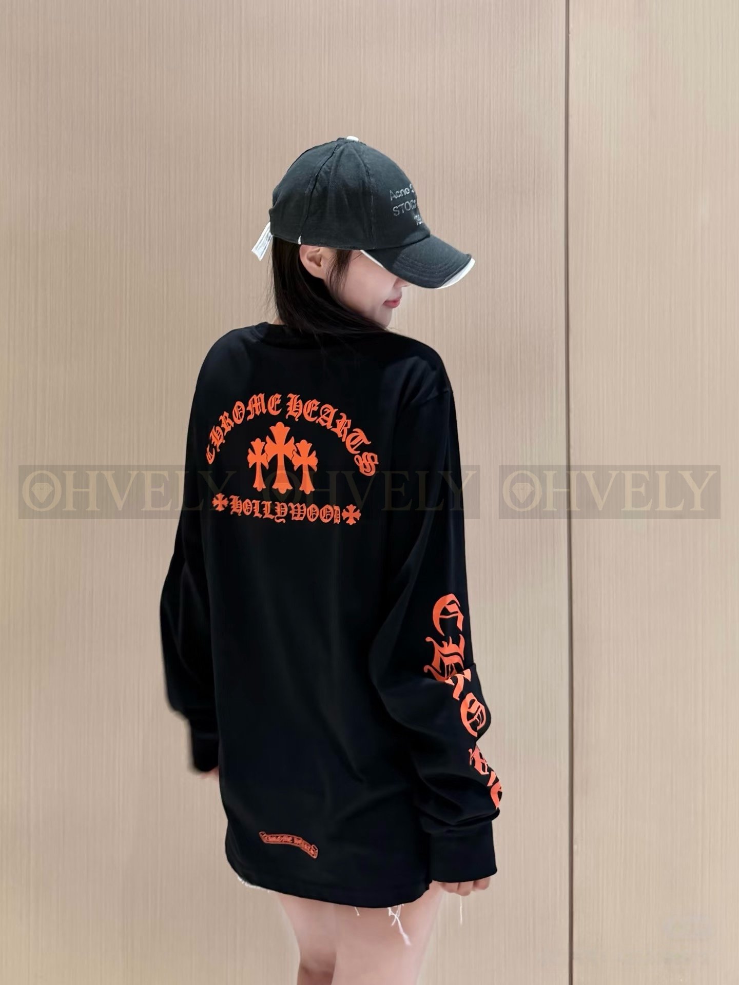 【 ZP버전 】크롬하츠 오렌지 범어 로고 긴팔 티셔츠 상품 썸네일