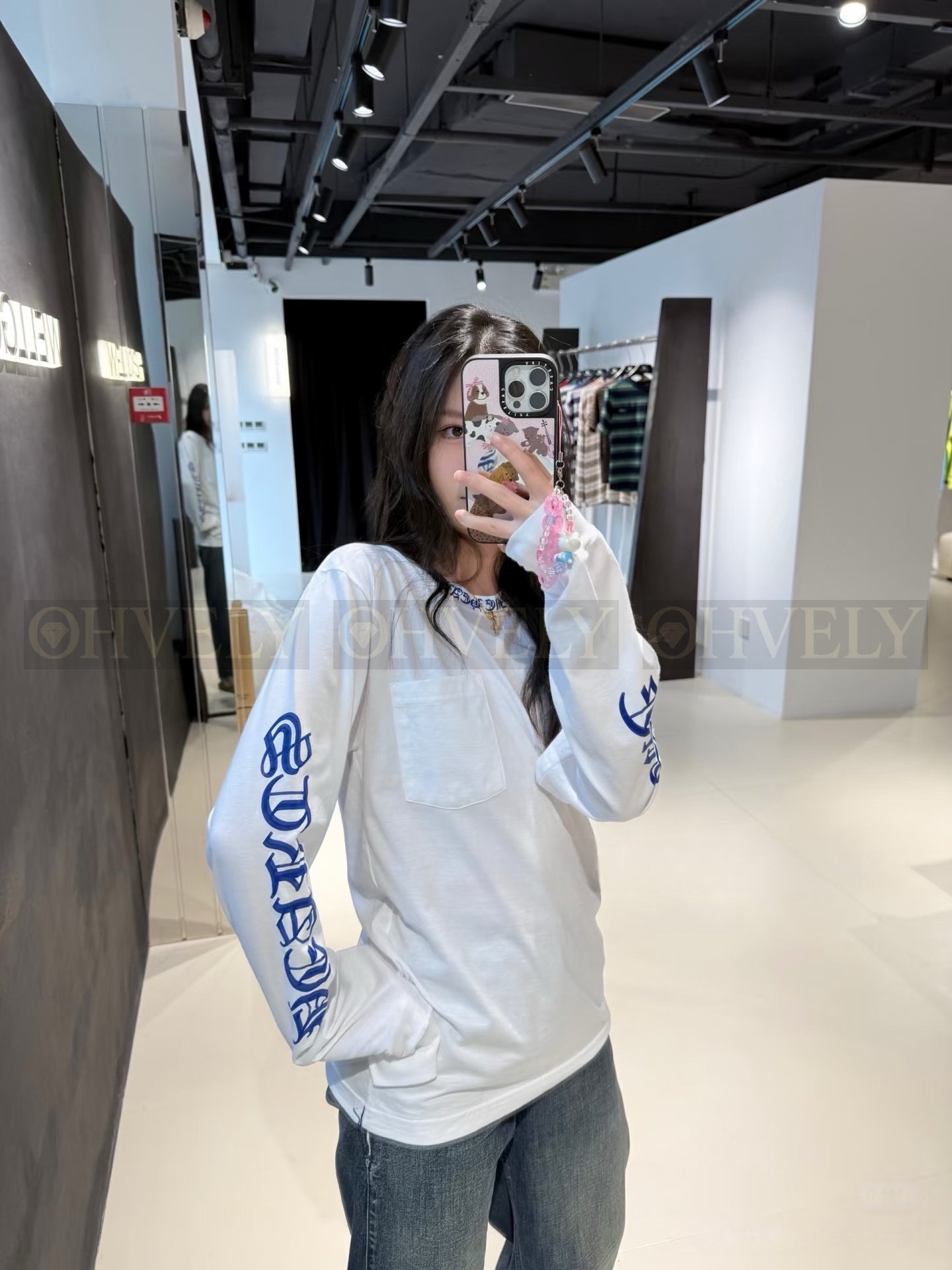 【 ZP버전 】크롬하츠 심플 넥라인 나염 긴팔 티셔츠 상품 썸네일