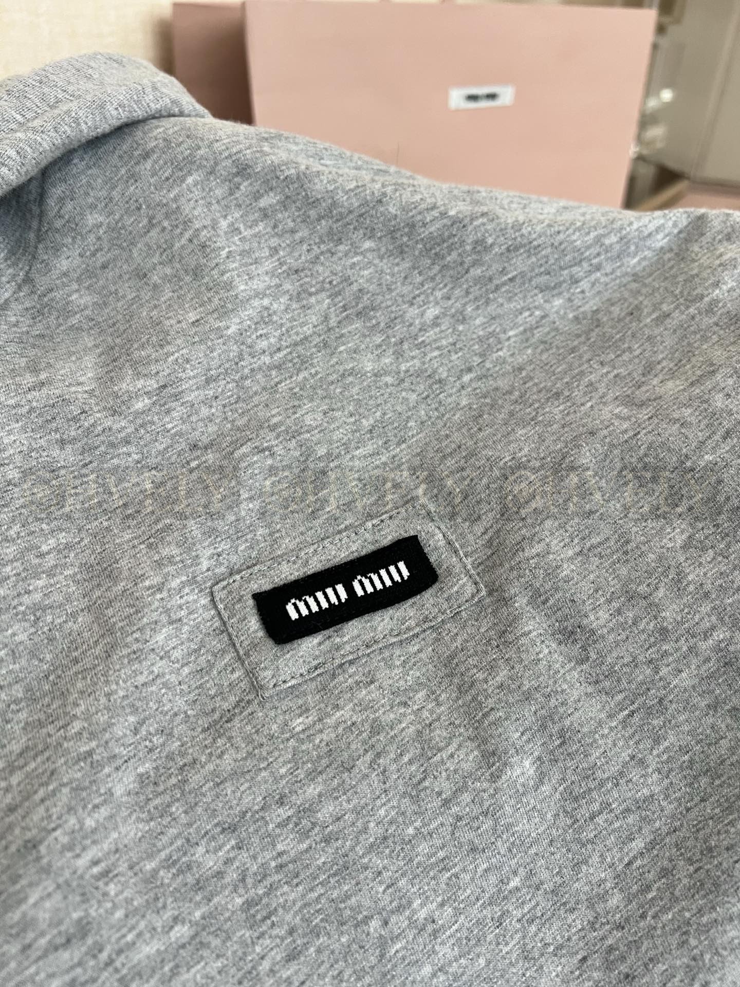 【 ZP버전 】MIU 그레이 후드 집업 집업 자켓 상품 썸네일
