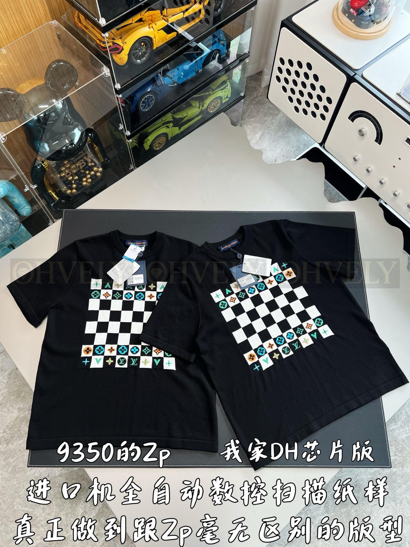 【 ZP버전 】LV 체커보드 컬러풀 니트 반팔 티셔츠 상품 썸네일