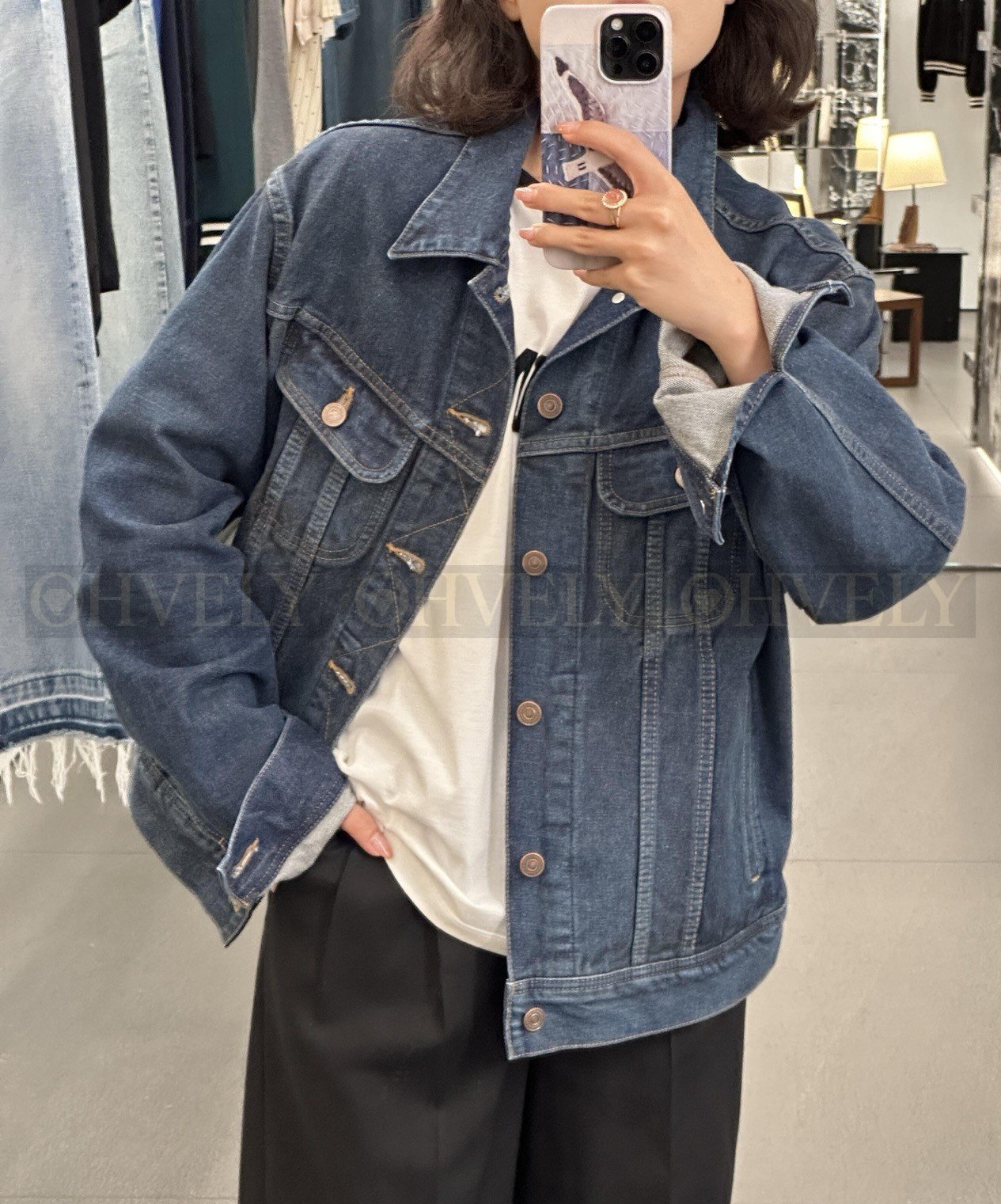 【 ZP버전 】CEL 백 로고 데님 자켓