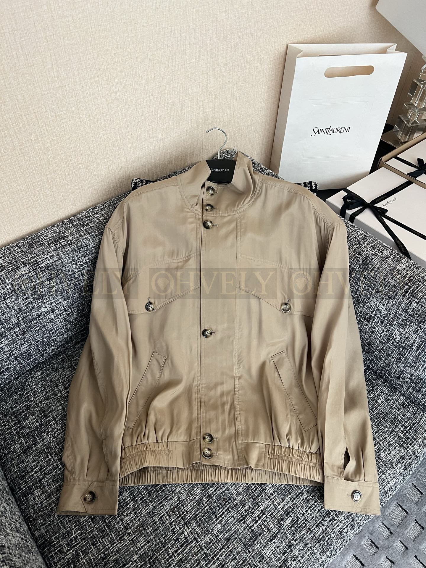 【 ZP버전 】YSL 카키 하이넥 워크웨어 자켓 상품 썸네일