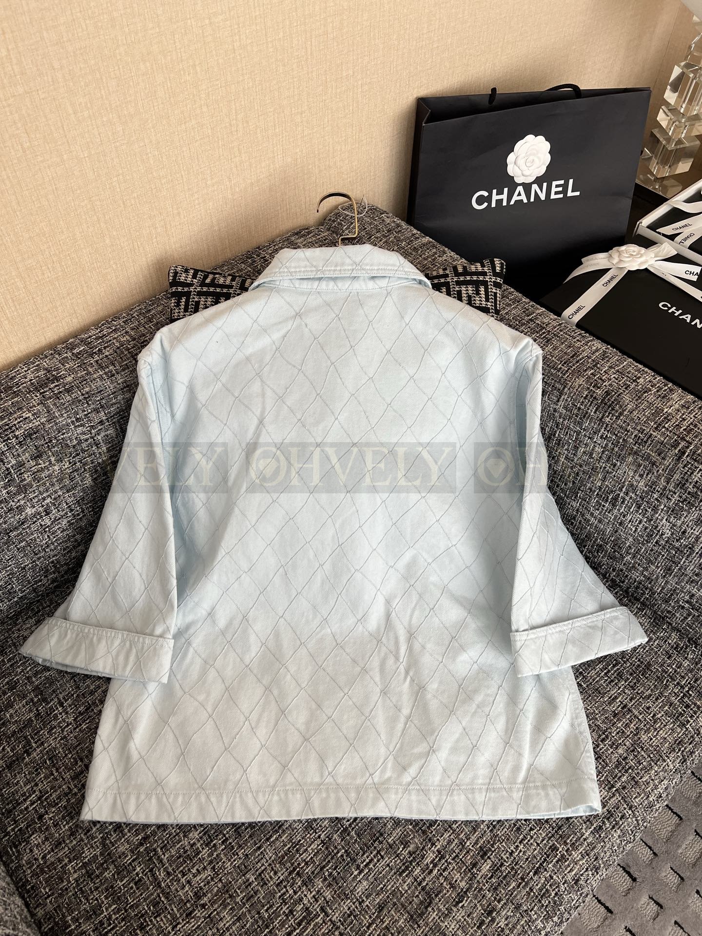 【 ZP버전 】CN 연블루 자수 데님 셔츠 자켓 상품 썸네일