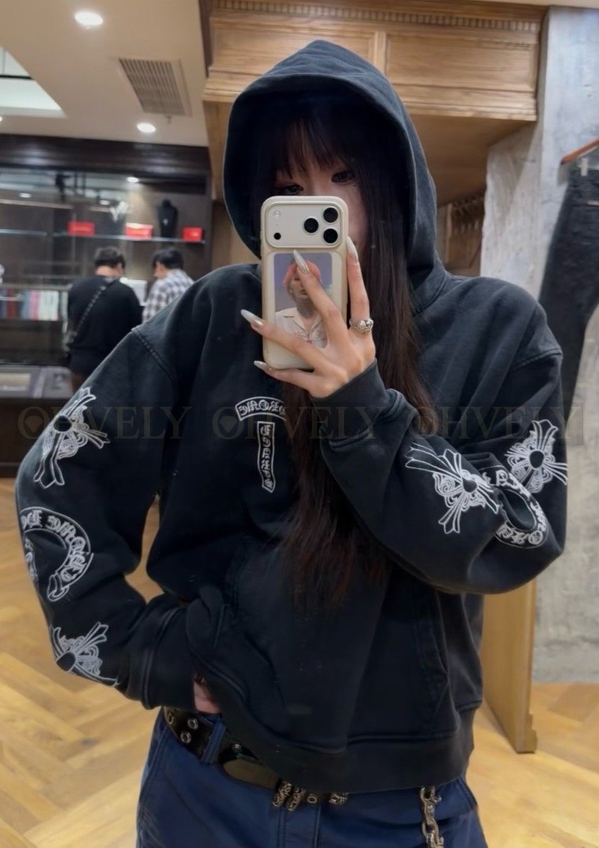 【 ZP버전 】크롬하츠 친우 한정 워싱 후드 티셔츠