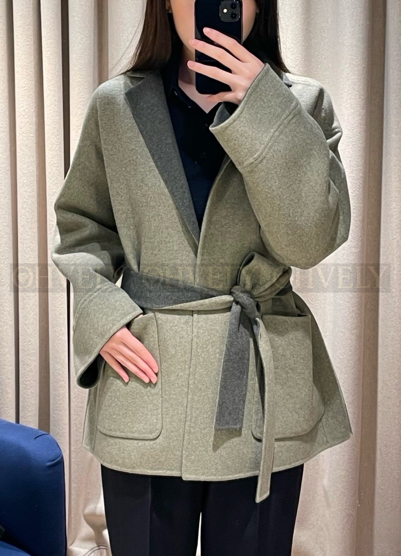 【 ZP버전 】 LP 배색 카라 더블페이스 코트 자켓